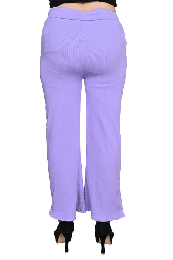 Regular Fit Women Lavender Trousers