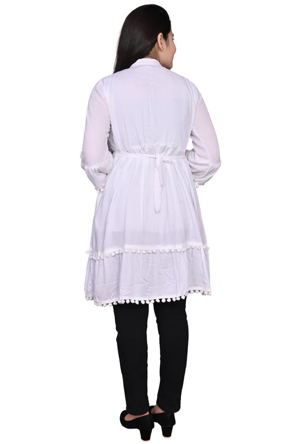 White Fabric: REYON - COTTON TUNIC/MIDDI FOR GIRLS & WOMENS