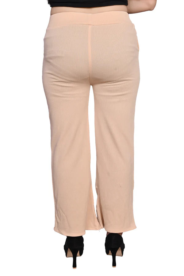 Regular Fit Women Peach Trousers