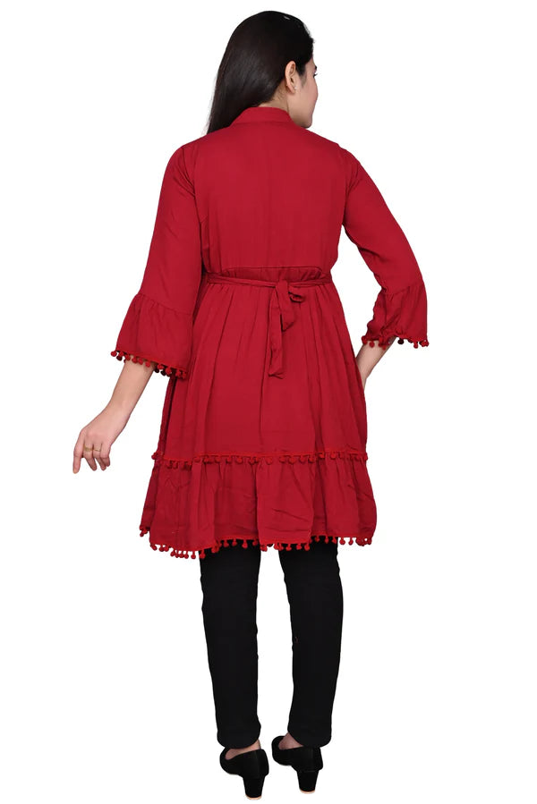 RED FABRIC : REYON - COTTON TUNIC/MIDDI FOR GIRLS & WOMENS